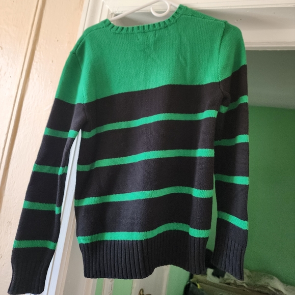 Polo men's sweater green and blue stripes. - Picture 7 of 8